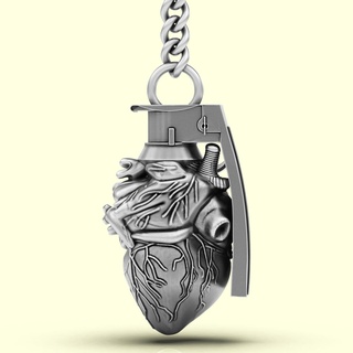Grenade coração chave suporte 3d print model - Mito3D