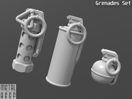granadas conjunto 6 polegada açao figuras jogos gi joe Hasbro valaverso força figura adereços militares arma 3d print model - Mito3D