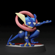 greninja combat pose pok lun figurine unir Jeu évolution fanart nintendo 3d anime Pokémon 3d print model - Mito3D