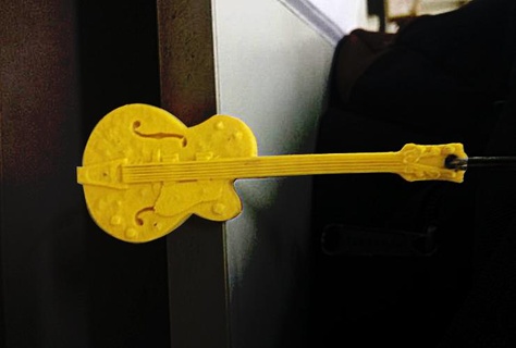gretsch keyring gretch guitar instrument mini replica white falcon art 3d print model - Mito3D