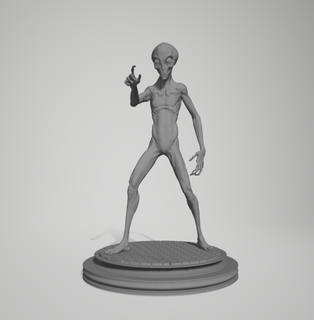 gris extraterrestre juego fantasía criatura monstruo figurilla casa horror 3d print model - Mito3D