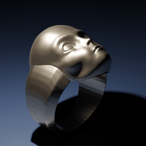 grey alien ring Schmuck Außerirdische ufo 3D print model - Mito3D