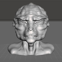 grigio alieno arte 3d print model - Mito3D
