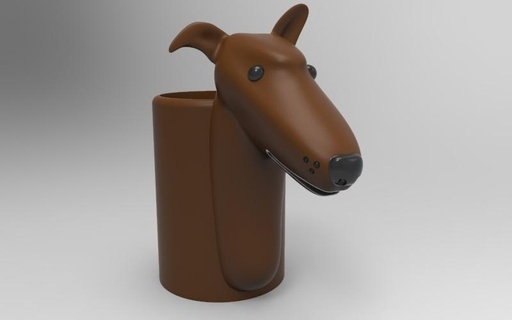 greyhound dog pen pencil cup holder desk office pet animal 3d print model - Mito3D