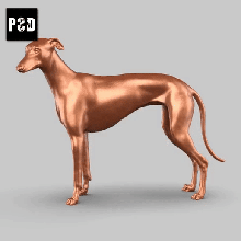 galgo pose 01 Arte perro animal juguete mascota figuritas 3d print model - Mito3D