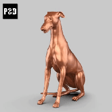 levriero posa 03 arte cane animale giocattolo domestico figurine 3d print model - Mito3D