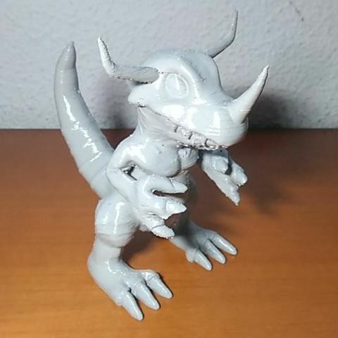 greymon architecture digimon dinosaur t-rex 3D print model - Mito3D