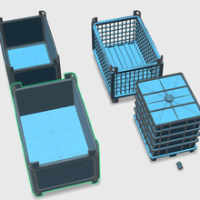 grille boîte ibc masse roue chargeur modèle fabrication 3d print model - Mito3D