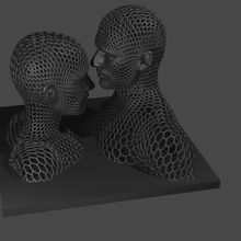grille amoureux engrener femme homme couple 3d print model - Mito3D