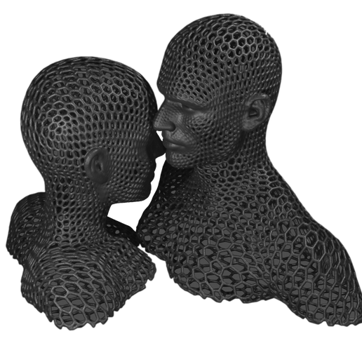 cuadrícula amantes base malla masculino hembra 3D print model - Mito3D
