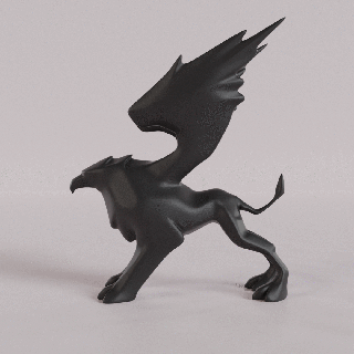 griffin figure animal art griffin statue  3d print model - Mito3D