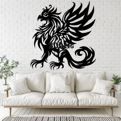 griffin 2d wall art window - digital stl & svg file art mythology decor 3d printing laser cutting home cults3d download fantasy modern bold statement intricate detailing classical birthday gift anniversary holiday unique artistic diy project 3d print model - Mito3D