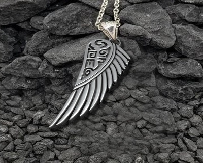 griffin wing inscription jewelry printable gold silver 3dsmax artist prototype stl necklace pendant louts ancient lion men pendants hawk bird dragon 3d print model - Mito3D