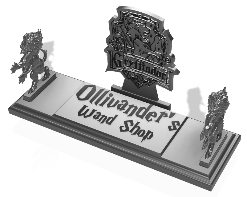 griffindor wand stand - add harry potter hogwarts magic wizard holder sign legacy 3D print model - Mito3D