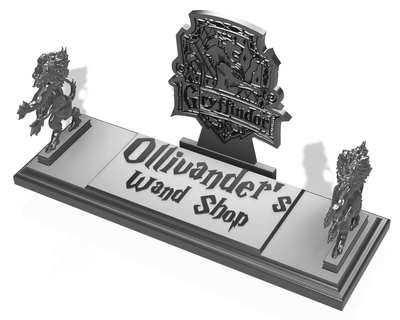 griffindor wand stand - add harry potter hogwarts magic wizard holder sign legacy 3d print model - Mito3D