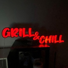 grill & chill led lampe schriftzug letters lamp 3d print model - Mito3D