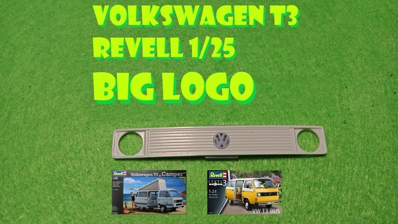 grill big logo vw t3 revell 1 25 volkswagen vw vanagon revell modelkit 1 25 t3 transkit type 2 transporter grill logo  3d print model - Mito3D