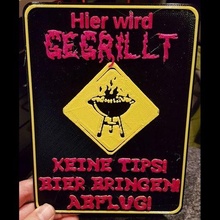 grill sign - german 3d print model - Mito3D