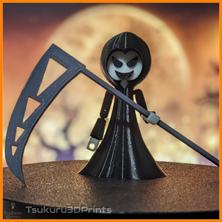 cupo mietitrice Halloween triste Mietitore giocattolo arte spaventoso semplice parti 3d print model - Mito3D