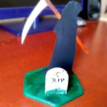grim reaper suporte do telefone a arte titular terry pratchett 3d print model - Mito3D