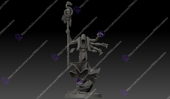 grim wizard horror mage magick fantasy hero 3d print model - Mito3D