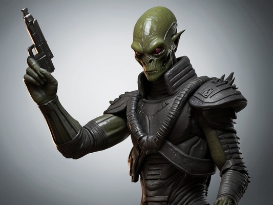 grimdark alien soldier game 3d print model - Mito3D