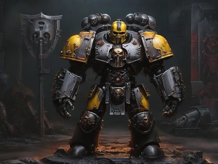 grimdark yellow armored captain Game 3d print model - Mito3D
