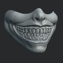 grin - quarter mask fashion monster face teeth scary spooky halloween 3d print model - Mito3D