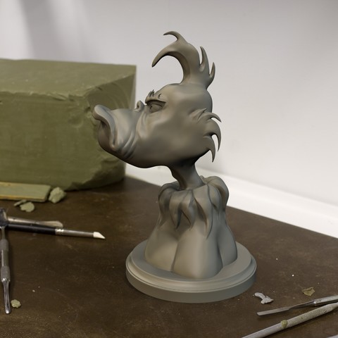 grinch art toon cartoon character drseuss 3d 3dprinting 3D print model - Mito3D