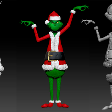 grinch 3d Yazdır Sanat heykelcik heykel Noel şekil toon karikatür karakter Doktor Seuss 3dprinting 3dprint minyatürler figürinler 3d print model - Mito3D