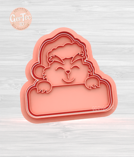 grinch baby frame cutter stamp cookie Home christmas tag poster framework seal mass cookies cold porcelain ceramics 3d print model - Mito3D