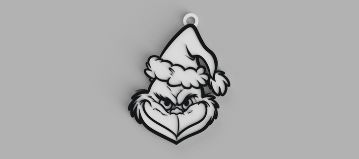 grinch christmas santa claus keychain - pendant Jewelry ornament tree saint noel 3d print model - Mito3D