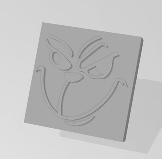grinch face soap stamp bath shower 3d print model - Mito3D
