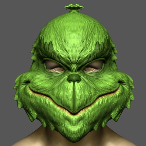 grinch mask christmas costume halloween cosplay stl file home santa devil monster dr seuss 3D print model - Mito3D