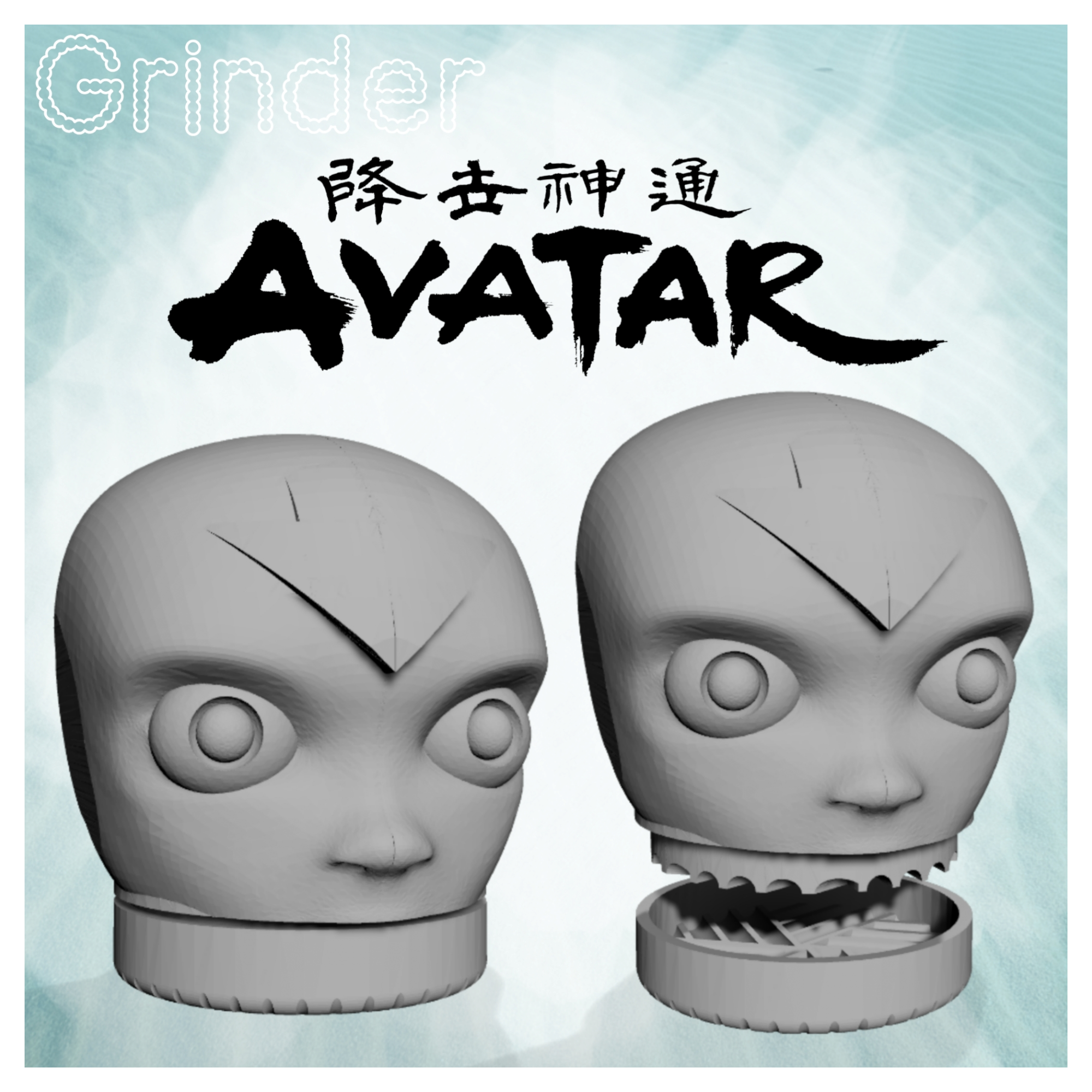 moedor avatar aang gadget helicóptero maconha erva daninha 1 peça op ang Korra Katara zuko Sokka toph 3D print model - Mito3D