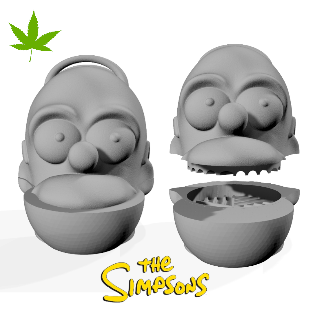 grinder homer simpson Gadget chopper marijuana weed one piece op the simpsons bart lisa maggie 3D print model - Mito3D