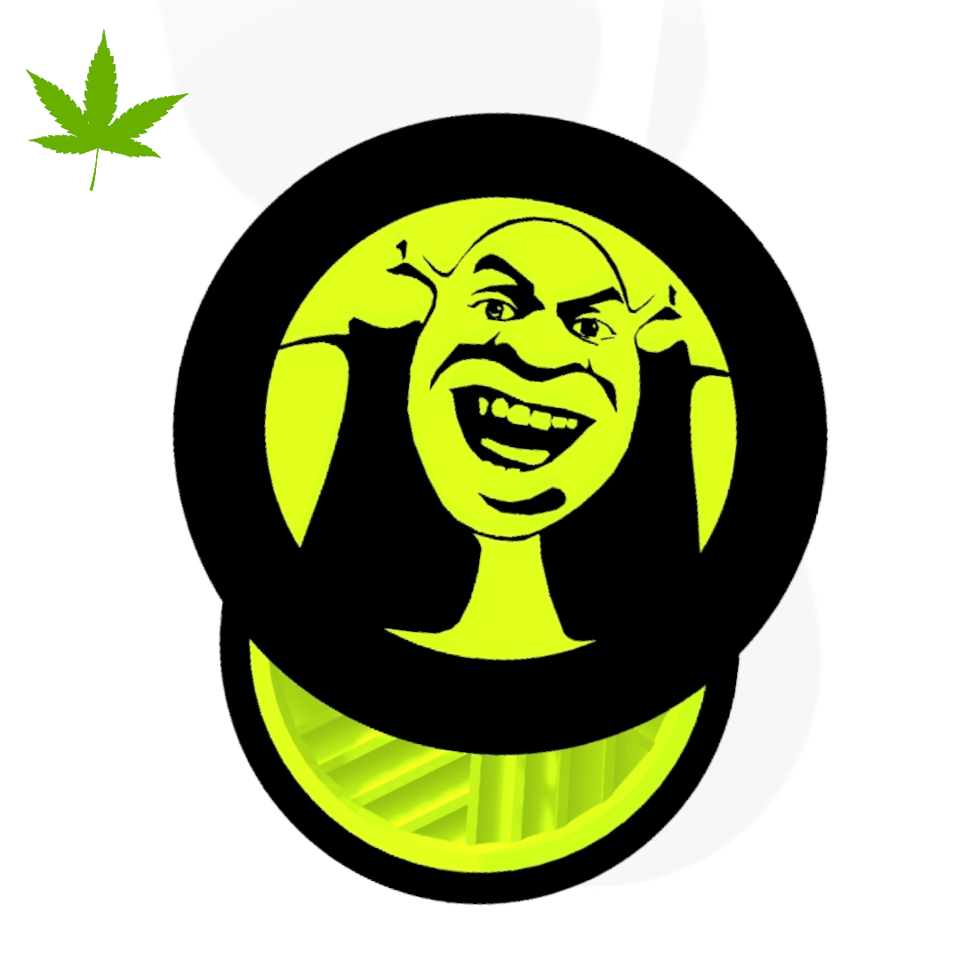 broyeur Shrek gadget hachoir marijuana cannabis op âne travaux rêve fiona 3D print model - Mito3D
