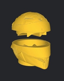 Schleifer Helm Valentino Rossi vr 46 66x90x66 mm einfach printfdm sla Hubschrauber Bereit Drucken Gras easyprint pica Aktenvernichter fdm 3d print model - Mito3D