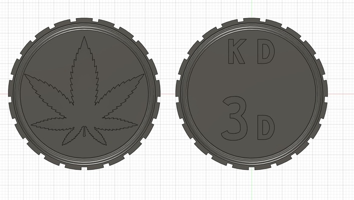 amoladora kd3d hoja 3d 3dprint impresion3d picador hierba hierbas maria 420 3d print model - Mito3D