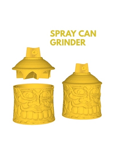 grinder picador weed spray can 98x75x75 mm print-in-place easy print fdm sla gadget 3d print model - Mito3D