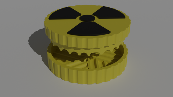 grinder radiation warning 420 delorean weed pikachu chopper back future radioactive plutonium 3d print model - Mito3D