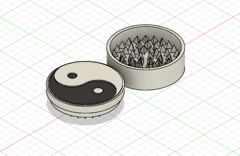 grinder ying yang grinder picador ying yang herramienta arte  3d print model - Mito3D