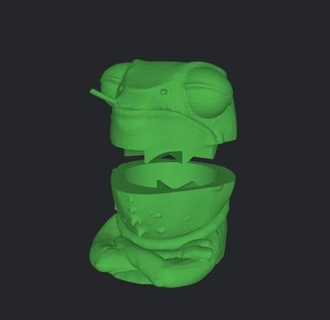 grinderking grinder smoked chameleon 3d 66x74x74 mm easy print place chopper readytoprint weed easyprint pica placegrinderking 3d print model - Mito3D