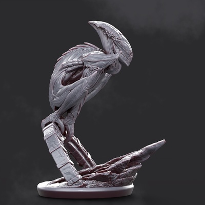 grinsend dämon außerirdischer unheimlich skulptur miniatur monster portal highdetail detailliert 3d print model - Mito3D