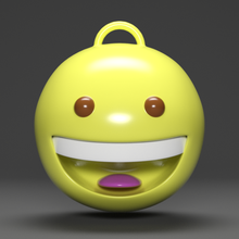 grinning face emoji key chain gadget whatsapp smiley keychain 3d print model - Mito3D