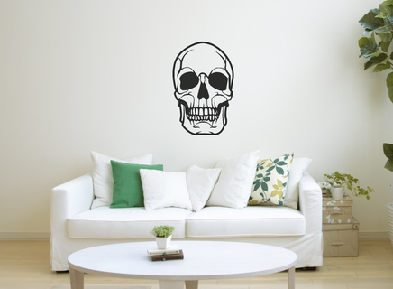 sonriendo cráneo pared Arte decoración hogar casa ornamento 2d 2dart mural wall2d calaveras 3d print model - Mito3D