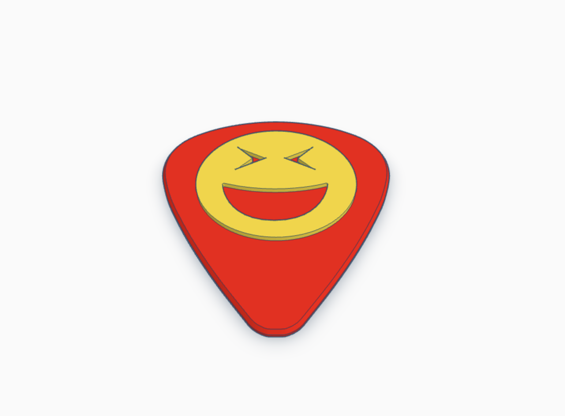 sonriendo bizco emoji guitarra recoger eléctrico acústico mueca risa estrabismo instrumento música rock clásico tarjeta selección banda grupo colección 3D print model - Mito3D