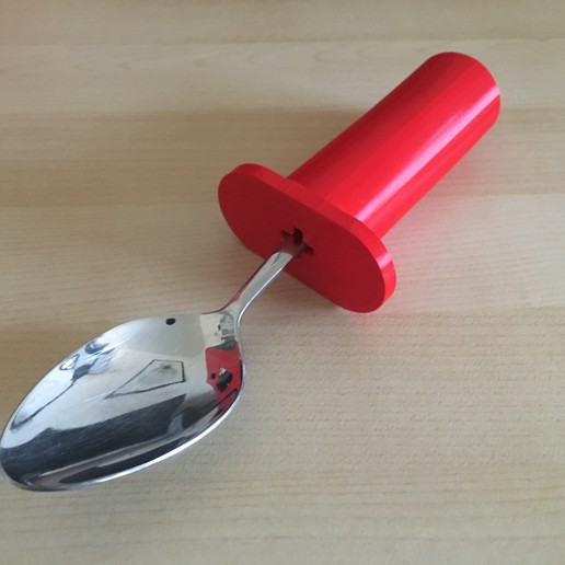 aderência auxílio de talheres a casa cozinha jantar colher médica faca garfo flexível comer titular 3D print model - Mito3D