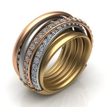 grisogono-ring 3d-Druck Modell Schmuck diamond degrisogono bedruckbar ist ring Silber gold 3d print model - Mito3D