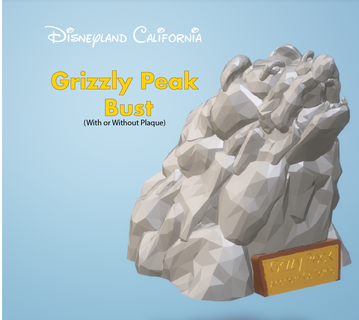 grizzly peak inspired bust disneyland california adventure disney bear mountain amusementpark 3d print model - Mito3D